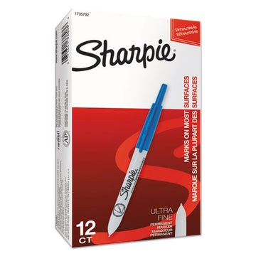 Sharpie® Retractable Permanent Marker, Extra-fine Needle Tip, Blue freeshipping - TVN Wholesale